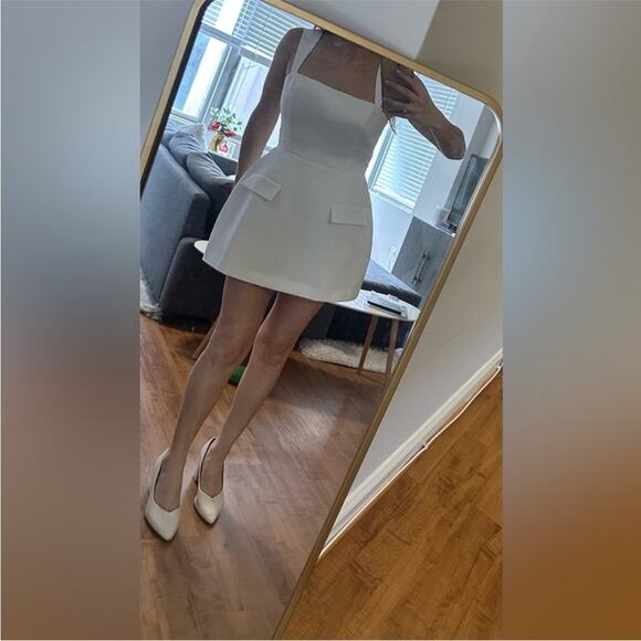 Amanda Uprichard Bethany Skort Romper Ivory L - Picture 10 of 12